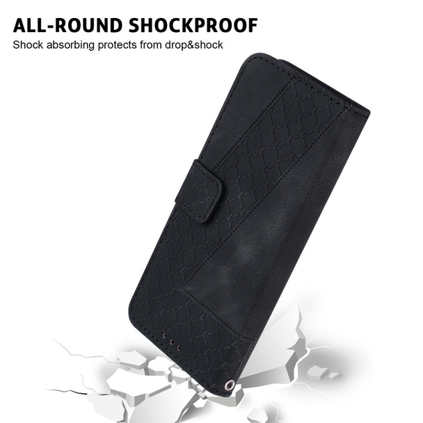 For Motorola Edge 30 7-shaped Embossed Leatherette Phone Case(Black)