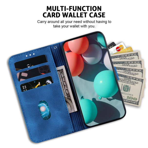 For Motorola Moto G30/G10/G20/G10 Power 7-shaped Embossed Leatherette Phone Case(Blue)
