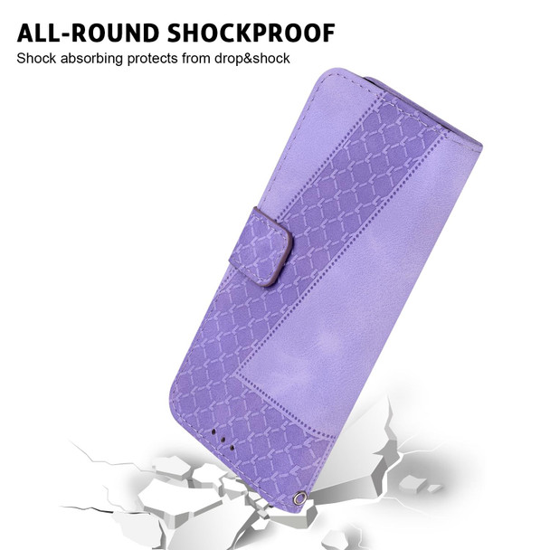 For Motorola Edge 30 Neo 7-shaped Embossed Leatherette Phone Case(Purple)