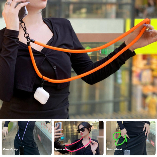 10mm Thick Rope Mobile Phone Lanyard Spacer Adjustable Anti Theft Phone Strap(NO.20 Black  White)