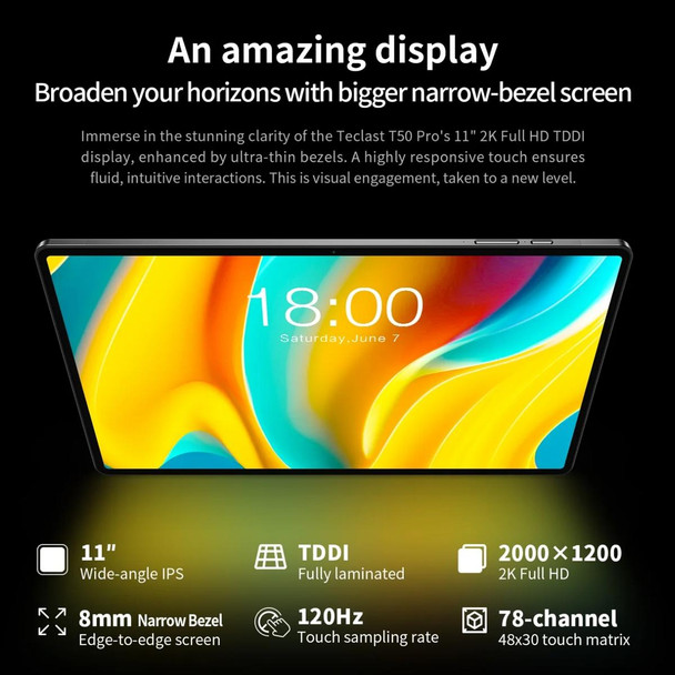 Teclast T50 Pro Tablet PC 11 inch, 16GB+256GB,  Android 13 MediaTek Helio G99 / MT6789 Octa Core, 4G LTE Dual SIM