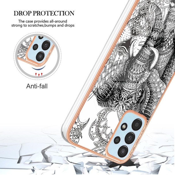 For Samsung Galaxy A32 5G / M32 5G Electroplating Marble Dual-side IMD Phone Case(Totem Elephant)