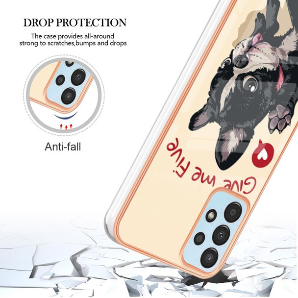 For Samsung Galaxy A32 5G / M32 5G Electroplating Marble Dual-side IMD Phone Case(Lucky Dog)
