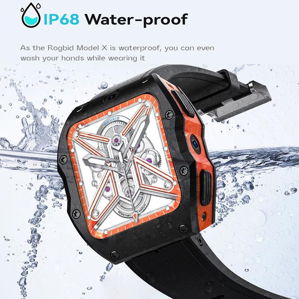 Model X 1.99 inch IP68 Waterproof Android 9.0 4G Dual Cameras Ceramics Smart Watch, Specification:4GB+128GB(Black)