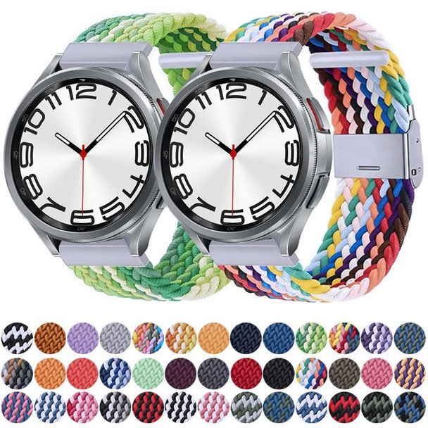 For Samsung Galaxy Watch 6 / 6 Classic Nylon Braided Metal Buckle Watch Band(Z Blue Pink)