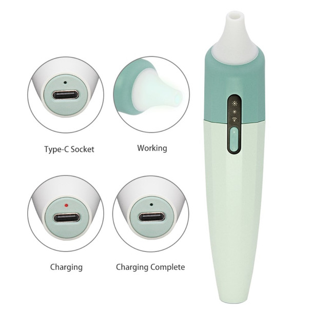 GT-2016 Visual Blackhead Remover with Camera Vacuum Suction Blackhead Facial Cleanser Face Cleaning Device - Green