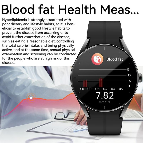 KS05 1.32 inch IP67 Waterproof Color Screen Smart Watch,Support Blood Oxygen / Blood Glucose / Blood Lipid Monitoring(Black)