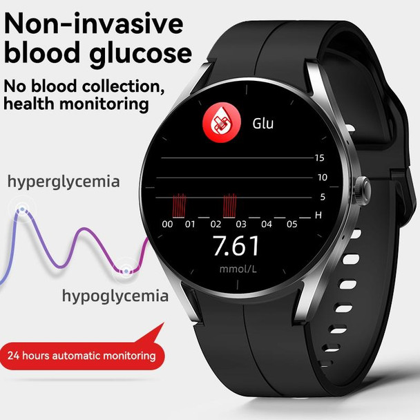 KS05 1.32 inch IP67 Waterproof Color Screen Smart Watch,Support Blood Oxygen / Blood Glucose / Blood Lipid Monitoring(Silver White)