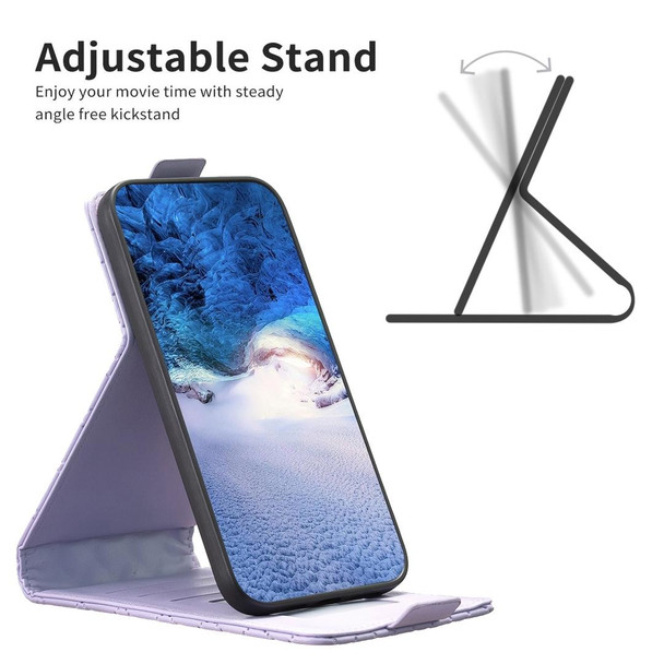 For Samsung Galaxy S21+ 5G Diamond Lattice Vertical Flip Leatherette Phone Case(Purple)