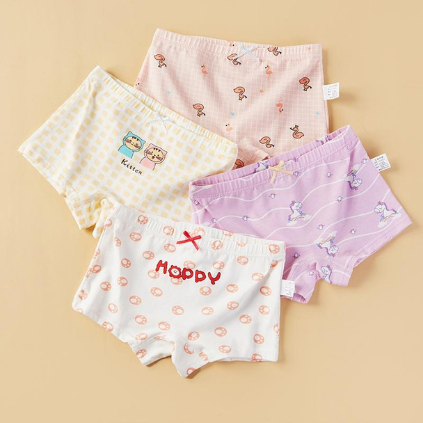 4pcs Cartoon Comfortable Combed Cotton Soft Breathable Girls Underwear, Size: XXXL(BH103)