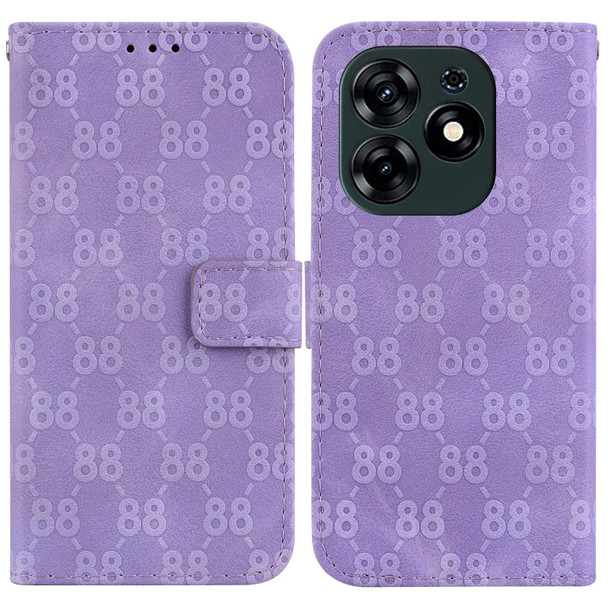 For Tecno Camon 19 Pro 5G Double 8-shaped Embossed Leatherette Phone Case(Purple)