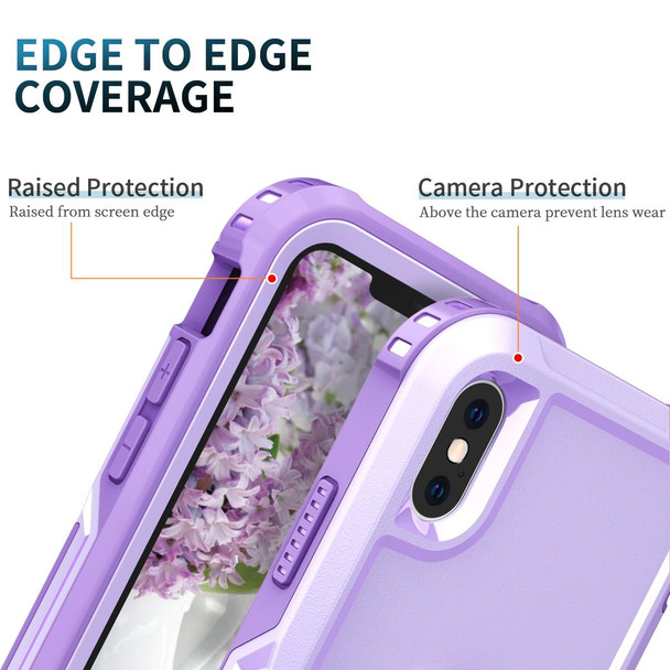 3 in 1 PC + TPU Phone Case with Ring Holder - iPhone XS Max(Purple)