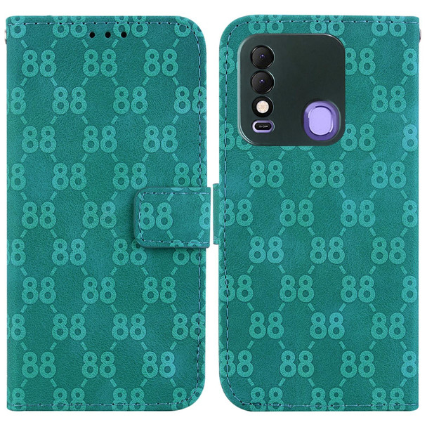 For Tecno Camon 18 Premier Double 8-shaped Embossed Leatherette Phone Case(Green)