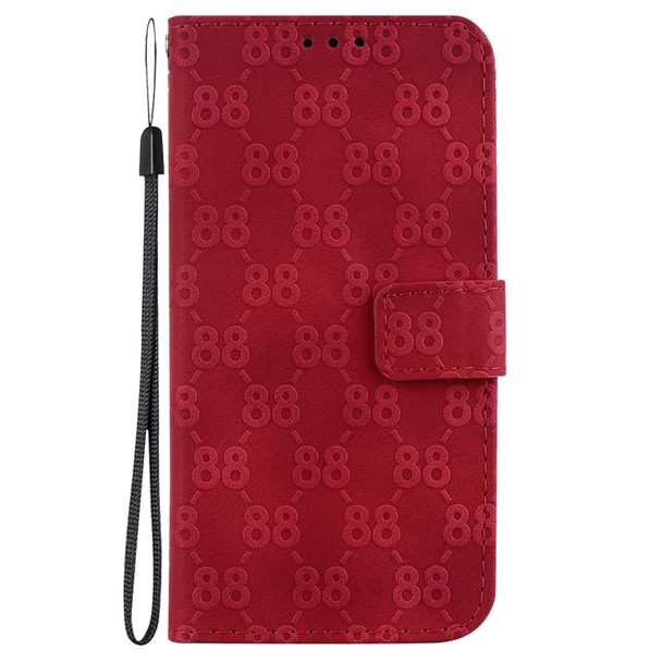 For Tecno Camon 19 Neo Double 8-shaped Embossed Leatherette Phone Case(Red)