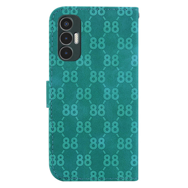 For Tecno Camon 18i Double 8-shaped Embossed Leatherette Phone Case(Green)