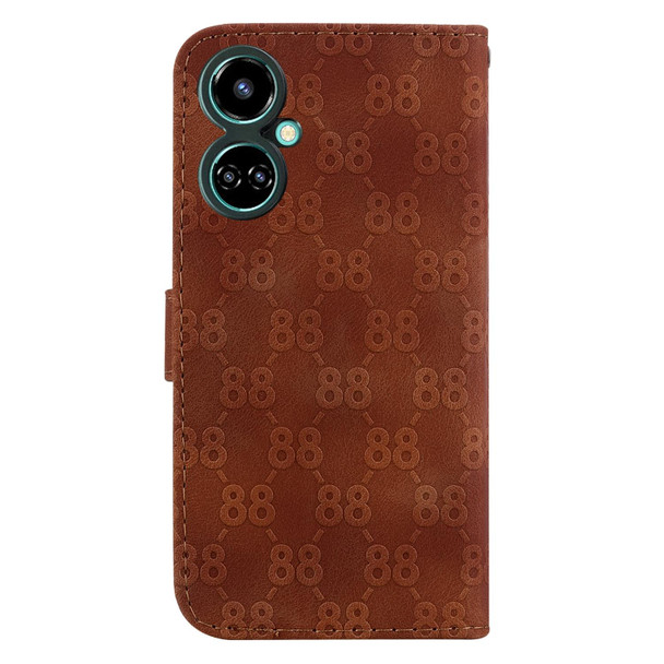 For Tecno Camon 19 Neo Double 8-shaped Embossed Leatherette Phone Case(Brown)