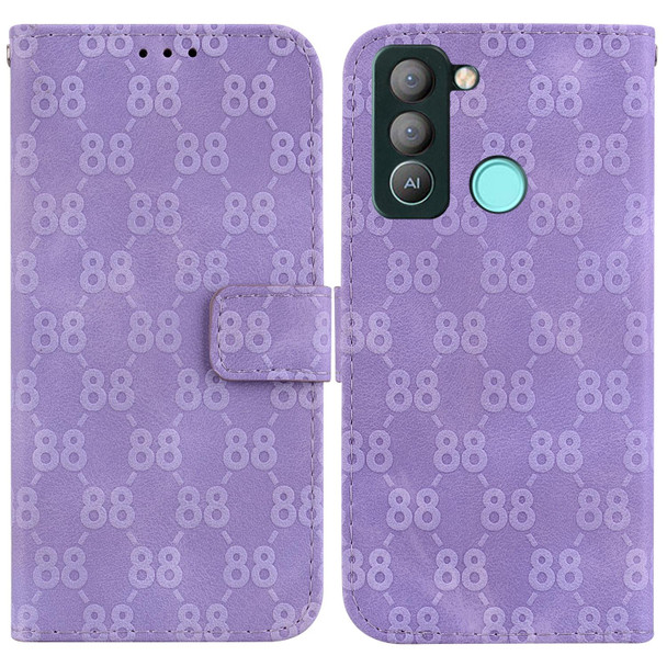 For Tecno Camon 18 / 18 P Double 8-shaped Embossed Leatherette Phone Case(Purple)