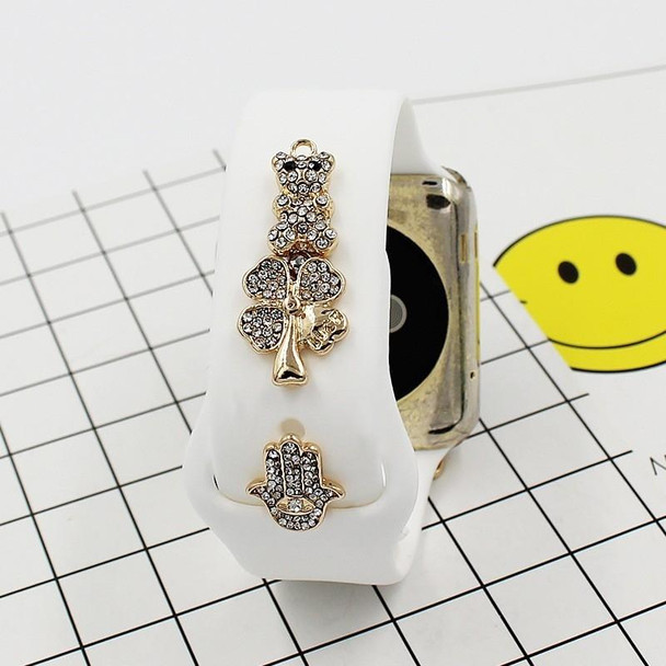 3pcs Watch Silicone Strap Decorative Diamond Buckle, Style: Diamond Bear