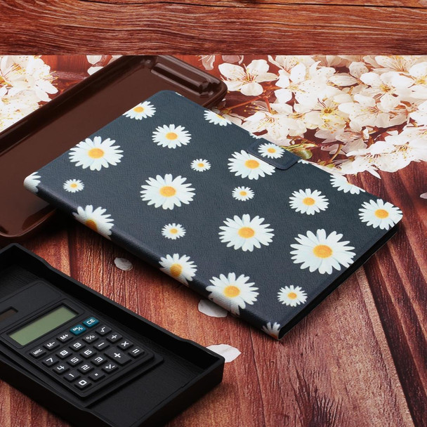 For Samsung Galaxy Tab S6 Lite  Flower Pattern Horizontal Flip Leatherette Case with Card Slots & Holder(Small Daisies)