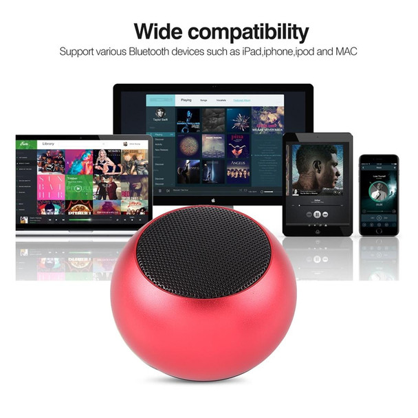 Mini Metal Wireless Bluetooth Speaker,  Hands-free, LED Indicator(Red)