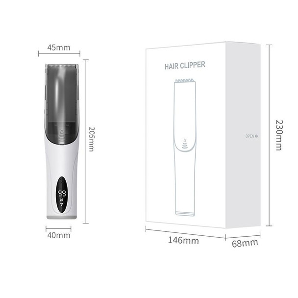 Electric Waterproof Hairdresser Children Low Noise Rechargeable Push Clipper, Specification: Suction Upgrade Version White