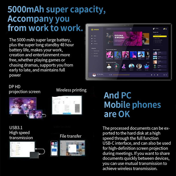 BDF P30 4G LTE Tablet PC 10.1 inch, 8GB+128GB, Android 11 MTK6755 Octa Core, Support Dual SIM, EU Plug(Blue)