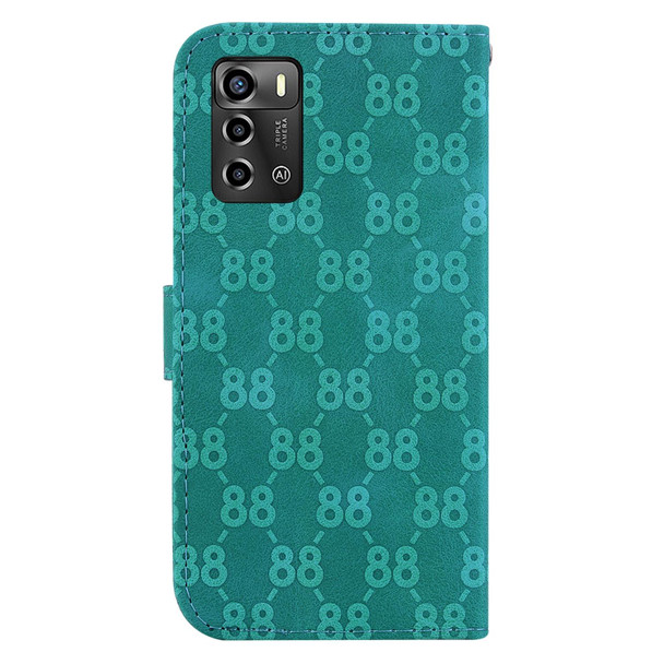 For ZTE Blade A72 / V40 Vita Double 8-shaped Embossed Leather Phone Case(Green)