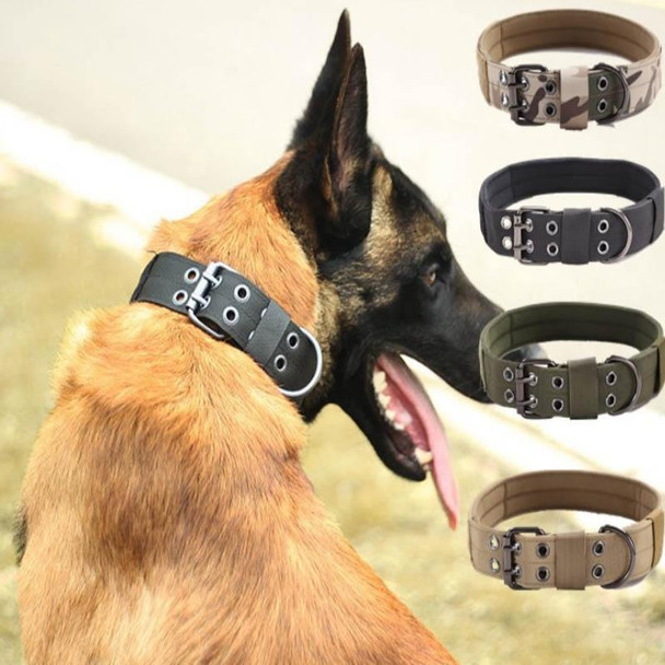 Multifunctional Adjustable Dog Leash Pet Outdoor Training Wear-Resistant Pull-Resistant Collar, Size:L(Black)