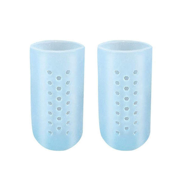 10 Pairs With Hole Toe Set High Heels Anti-Wear Anti-Pain Toe Protective Cover, Size: L(Blue)