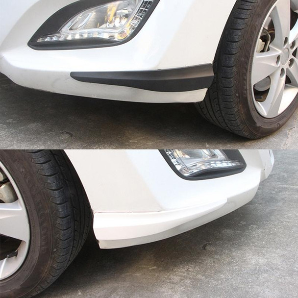 1 Pair Car Solid Color Silicone Bumper Strip, Style: Short (White)