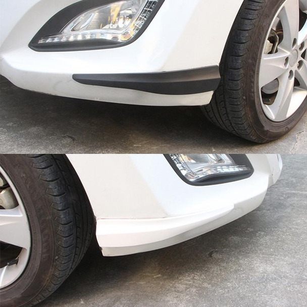 1 Pair Car Carbon Fiber Silicone Bumper Strip, Style: Long (Black)