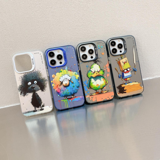 For iPhone 13 Pro Max Animal Pattern Oil Painting Series PC + TPU Phone Case(Tattered Bear)