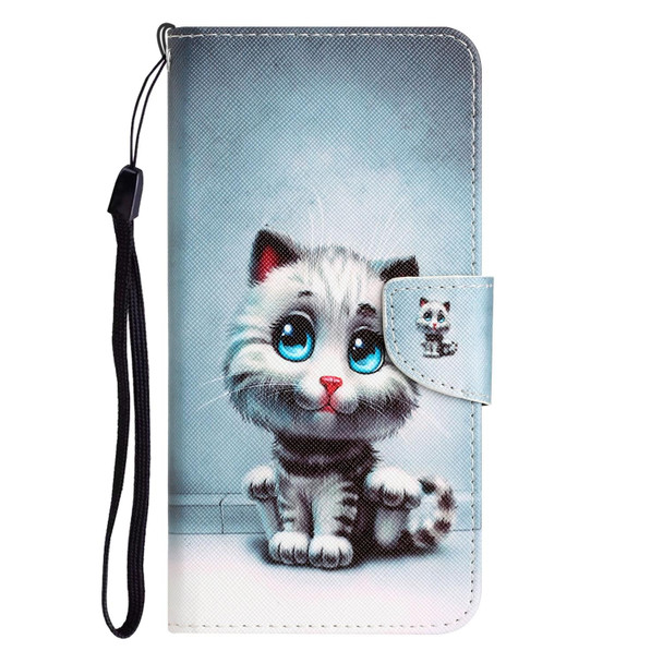 For iPhone 15 Colored Drawing Leatherette Phone Case(Blue Eyes)