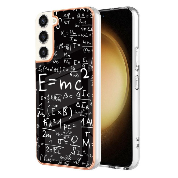 For Samsung Galaxy S22+ 5G Electroplating Marble Dual-side IMD Phone Case(Equation)