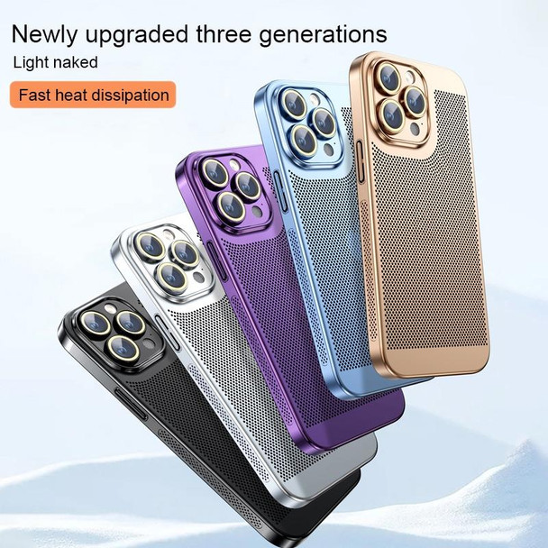 For iPhone 14 Plus Ice Sense Heat Dissipation Electroplating PC Phone Case(Champagne Gold)