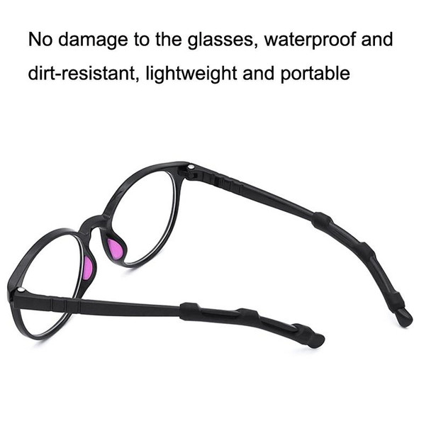 20pairs Silicone Non-Slip Glasses Foot Cover Frame Mirror Leg Decompression Anti-Drop Anti-Allergic Rubber Sleeve(Black)