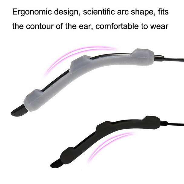 20pairs Silicone Non-Slip Glasses Foot Cover Frame Mirror Leg Decompression Anti-Drop Anti-Allergic Rubber Sleeve(Dark Brown)