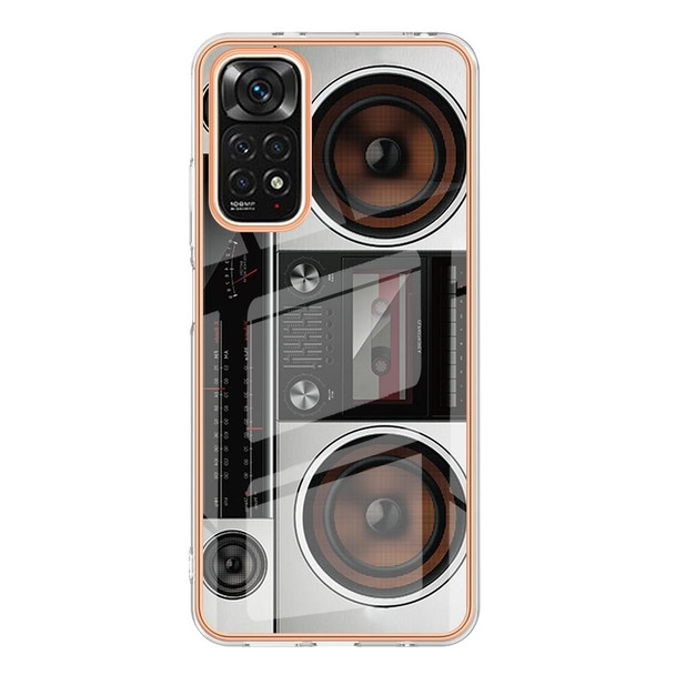 For Xiaomi Redmi Note 11s / Note 11 4G Electroplating Marble Dual-side IMD Phone Case(Retro Radio)