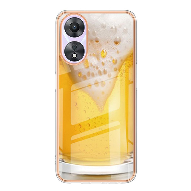 For OPPO A78 / A58 Electroplating Marble Dual-side IMD Phone Case(Draft Beer)