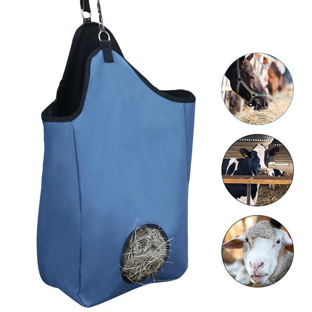 Double Layer Oxford Cloth Horse Hay Bale Hay Tote Bag(Blue)