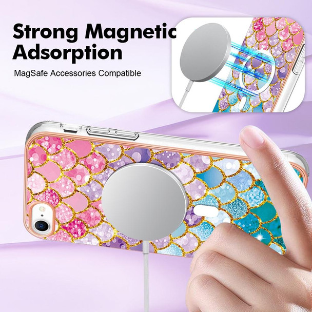 For iPhone 8 / SE 2022 / 2020 Marble Pattern Dual-side IMD Magsafe TPU Phone Case(Colorful Scales)