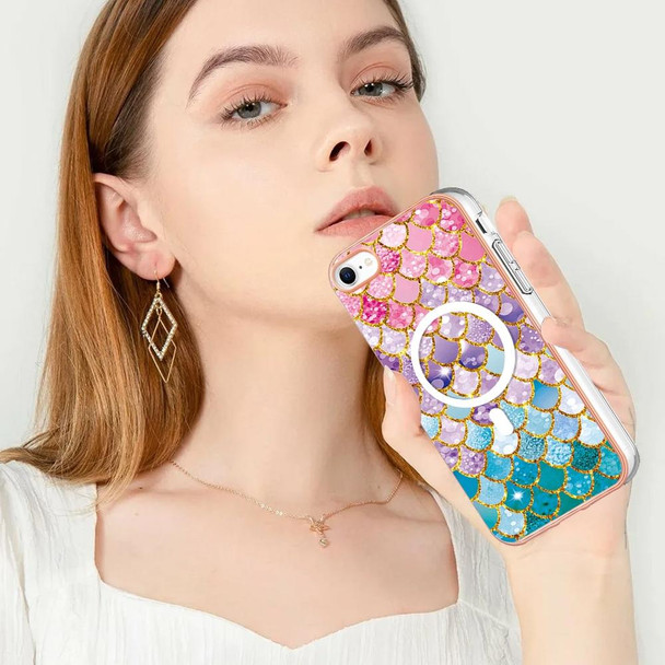 For iPhone 8 / SE 2022 / 2020 Marble Pattern Dual-side IMD Magsafe TPU Phone Case(Colorful Scales)