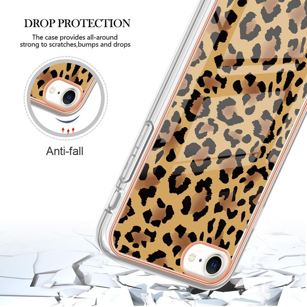 For iPhone SE 2022 / SE 2020 / 8 / 7 Electroplating Marble Dual-side IMD Phone Case(Leopard Print)