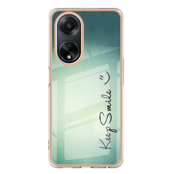 For OPPO A98 Electroplating Marble Dual-side IMD Phone Case(Smile)