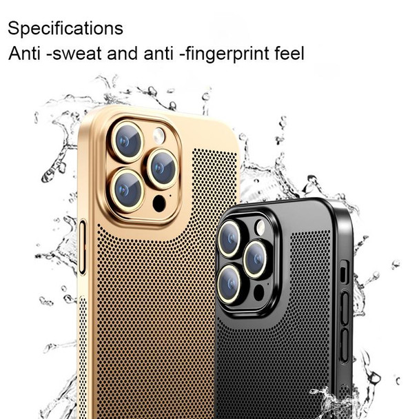 For iPhone 14 Pro Max Ice Sense Heat Dissipation Electroplating PC Phone Case(Champagne Gold)