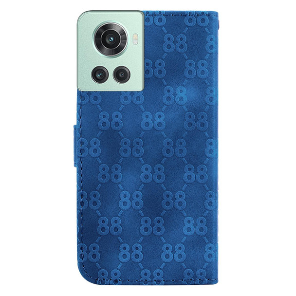 For OnePlus 10 Pro 5G Double 8-shaped Embossed Leatherette Phone Case(Blue)