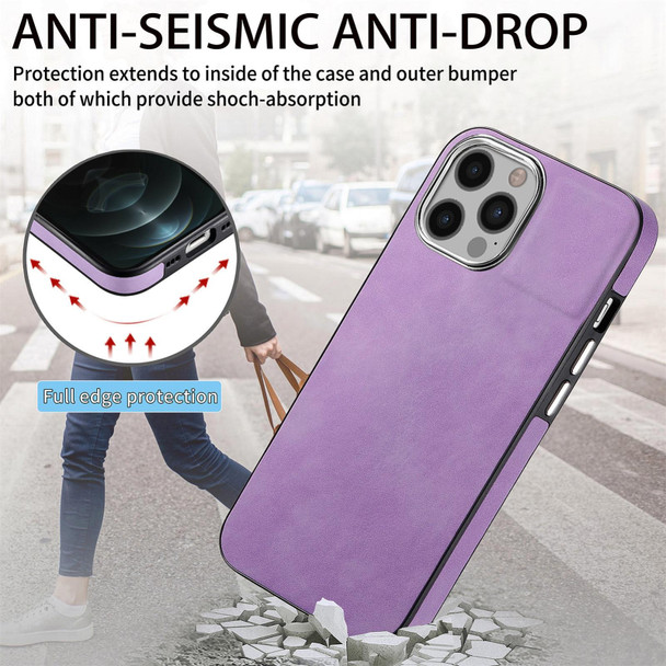 For iPhone 12 Skin-Feel Electroplating TPU Shockproof Phone Case(Purple)