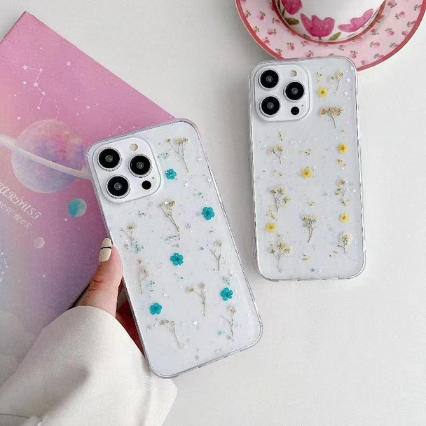 For iPhone 15 Gypsophila Flowers Pattern TPU Protective Phone Case(Pink)