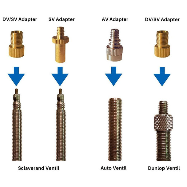 24 in 1 with Leatherette Ring SV/AV/DV Bicycle Valve Adapter Set Bike Ball Pump Accessories