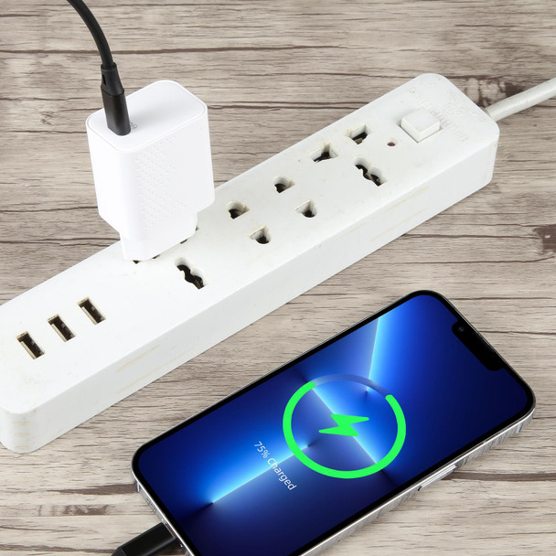 LZ-105PD 25W USB-C / Type-C Ports Dot Pattern Travel Charger, EU Plug(White)